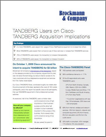 TANDBERG Users On Acquisition Implications