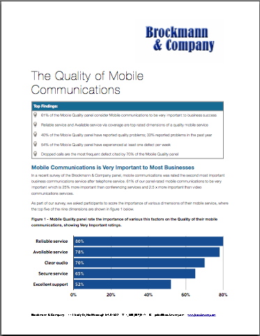 Quality of Mobile Communications